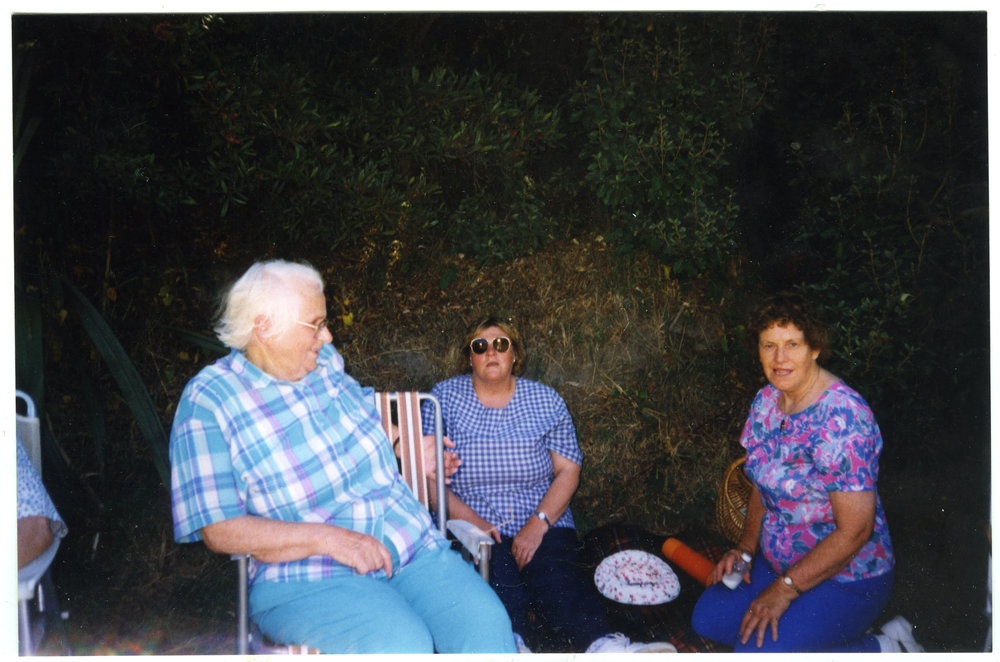 Mary Verity, Linda Scott and Dorothy King of St. Columba, at Barnett Park, 1996