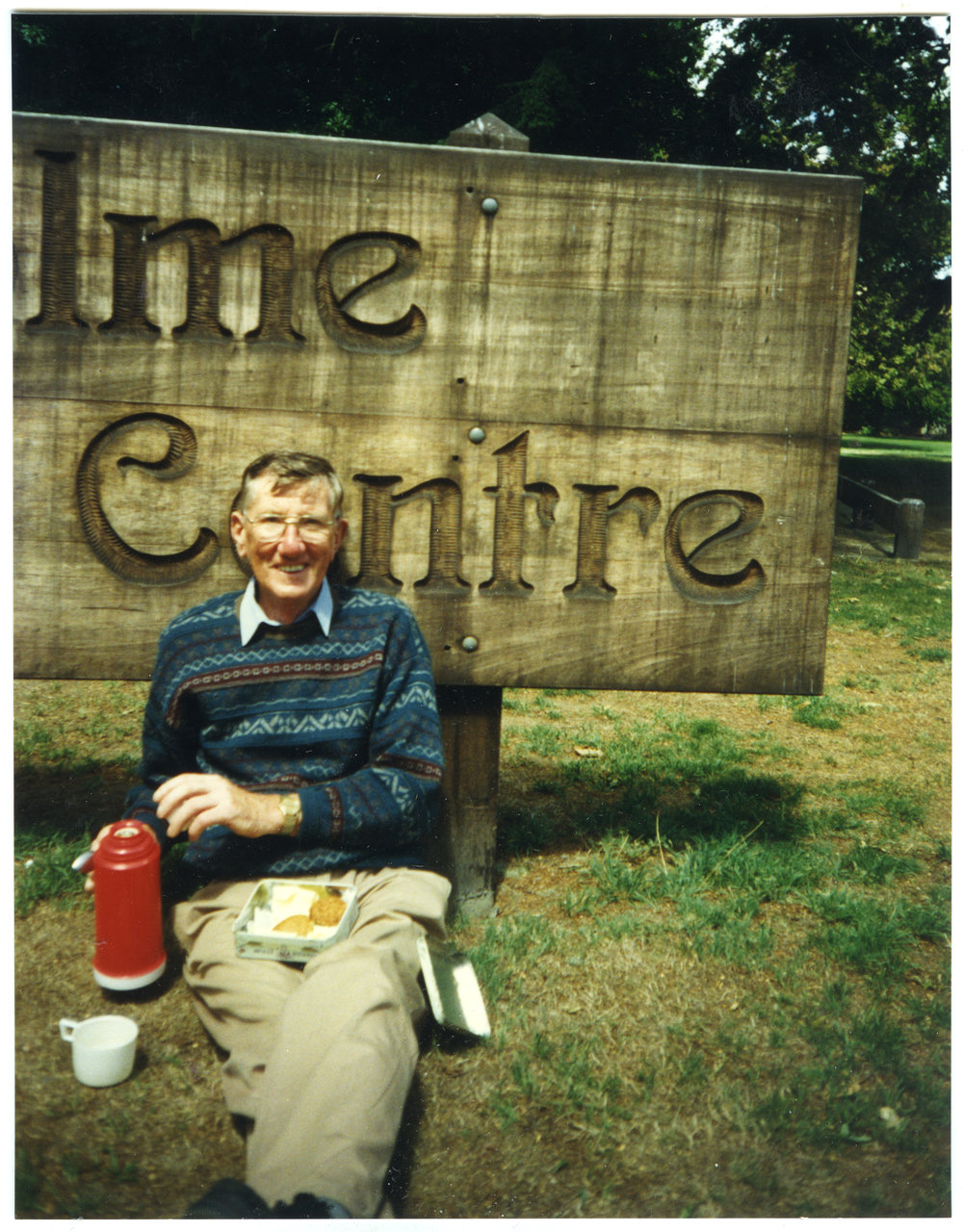 Jim Bain of St. Columba stops for tea and biscuits, St. Columba, North Avon, Christchurch