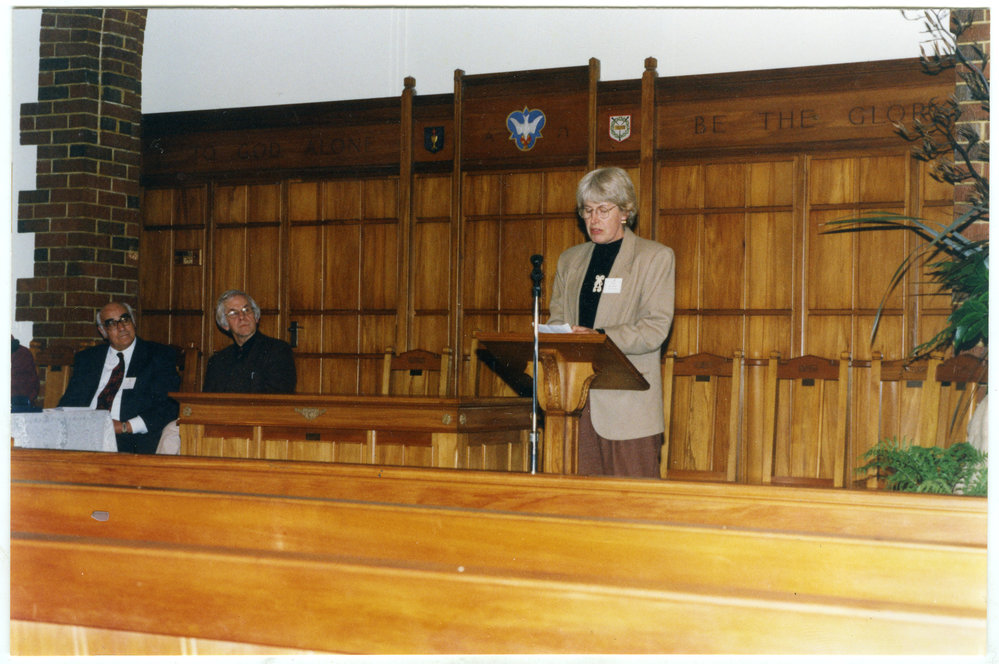 Alison Delaney addressing St. Columba, Christchurch