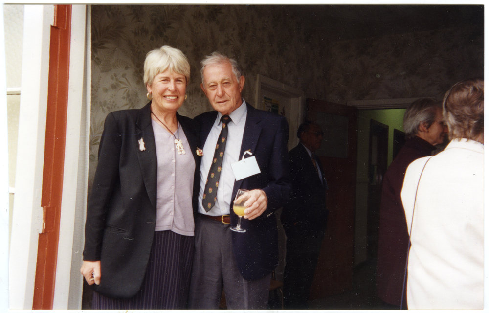 Alison Delaney and Rob McMecking standing at doorway of St. Columba, Christchurch 