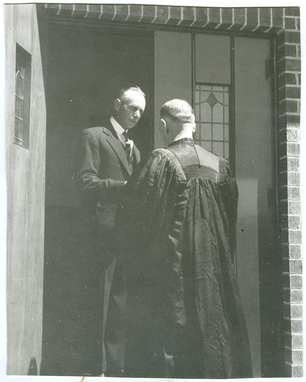 "Mr. Burnett lets Moderator in," St. Columba, Christchurch 