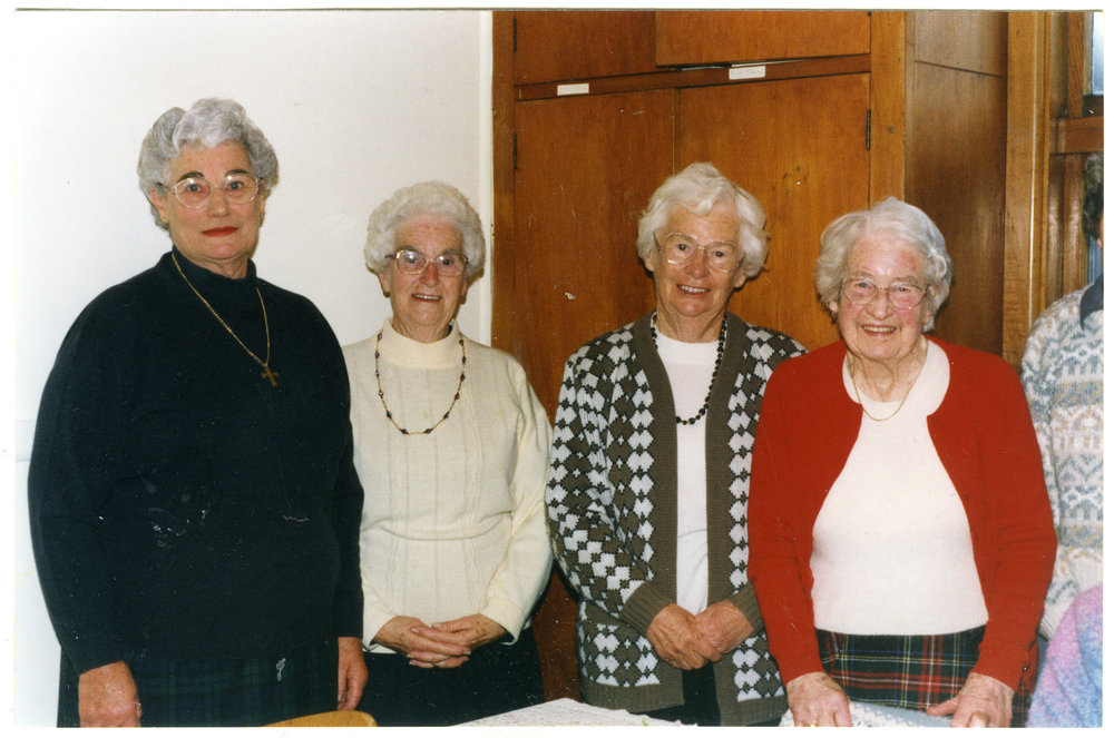 Shirley Campbell, June Wright, Margaret Weir and Isobel McDowell, St. Columba's Women's Fellowship