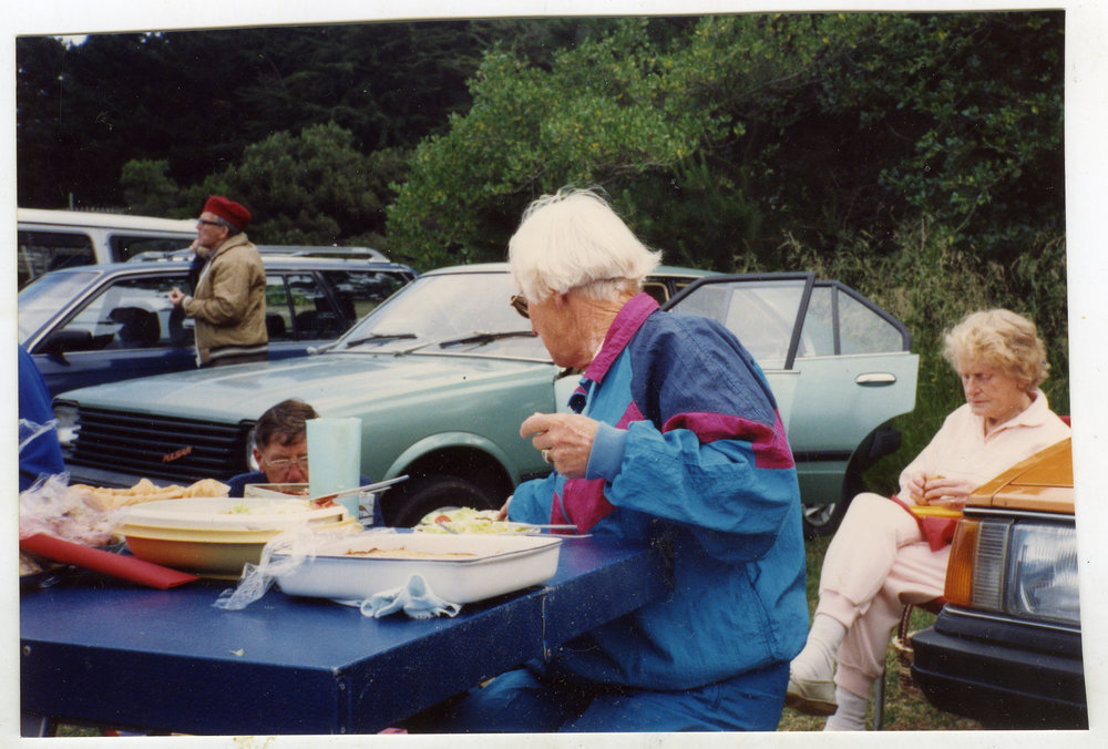 St. Columba Walking Group taking a tea break, 1992