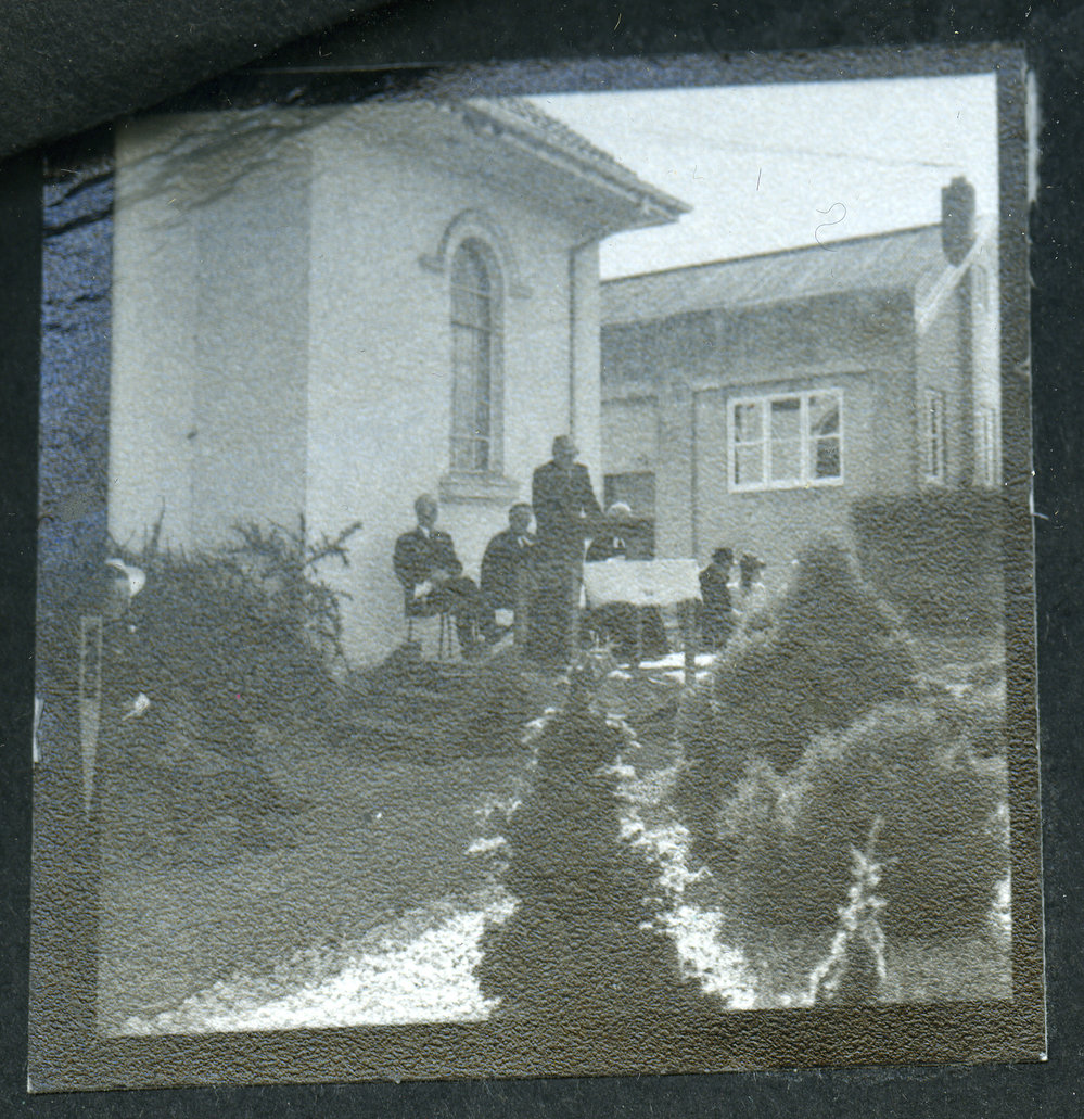 Unidentified man delivering speech, Rangiora Church, 1972