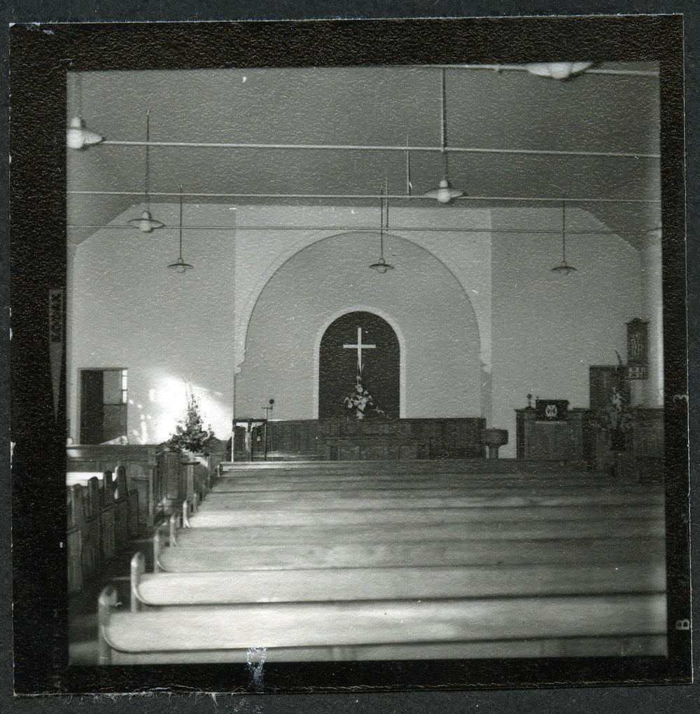 Interior of John Knox Church, Rangiora, 1972