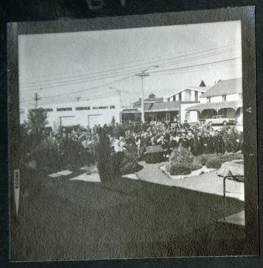 Congregation at John Knox, celebrating their centenary, Rangiora, 1972