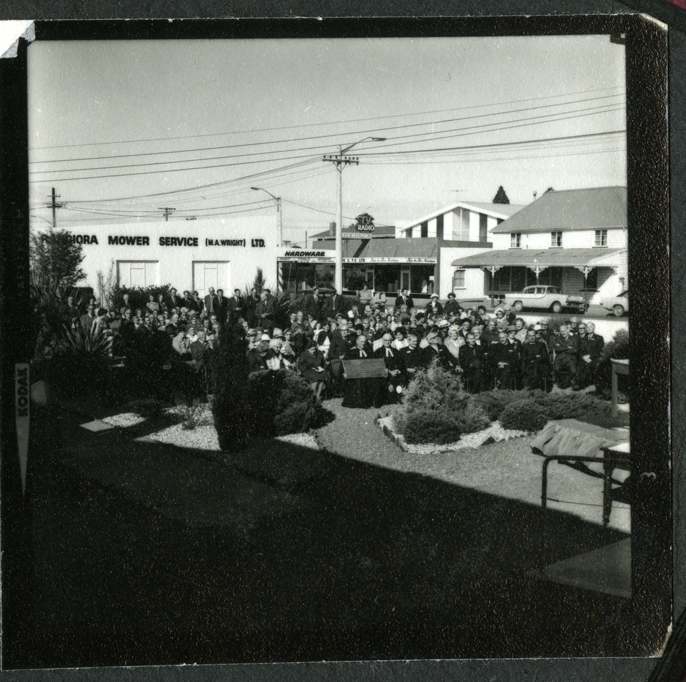 Congregation at John Knox, celebrating their centenary, Rangiora, 1972