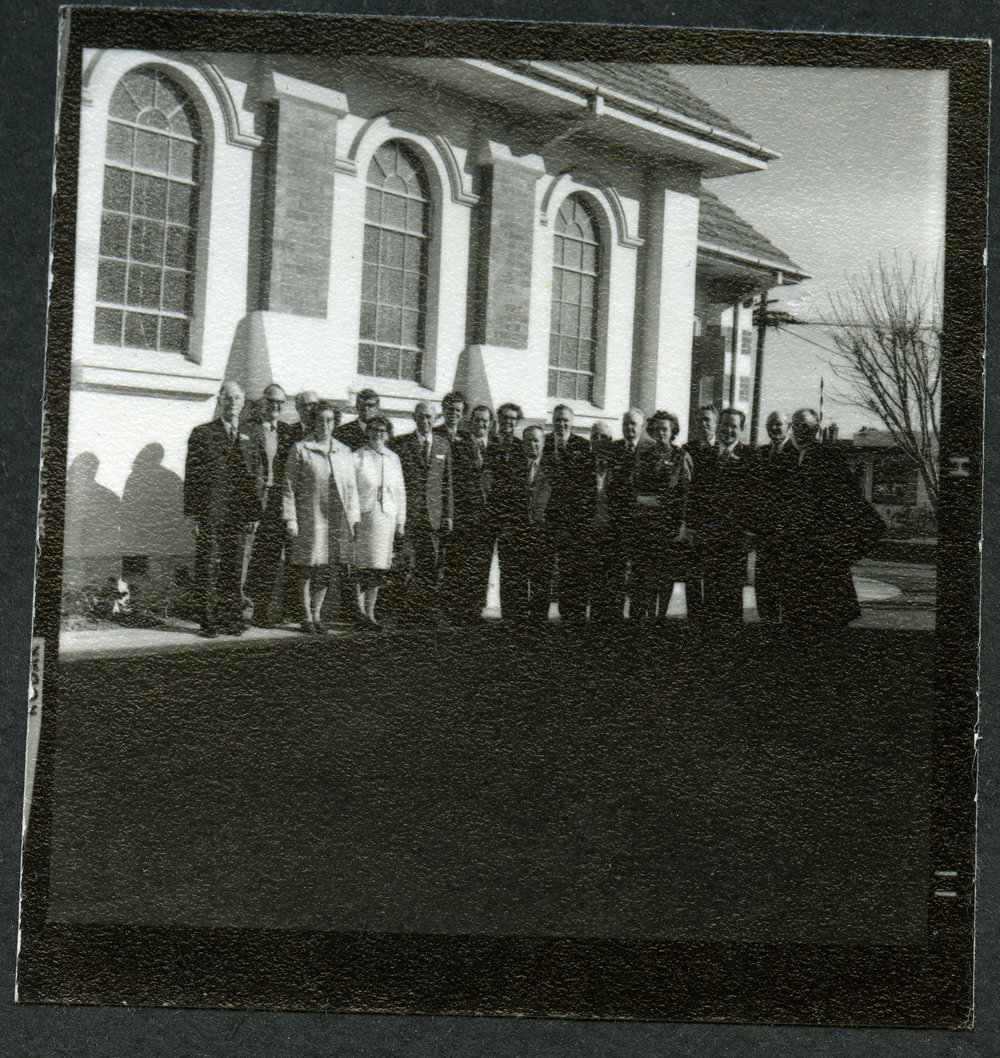 Office-bearers and congregation from John Knox College, Rangiora, celebrating their centenary, 1972