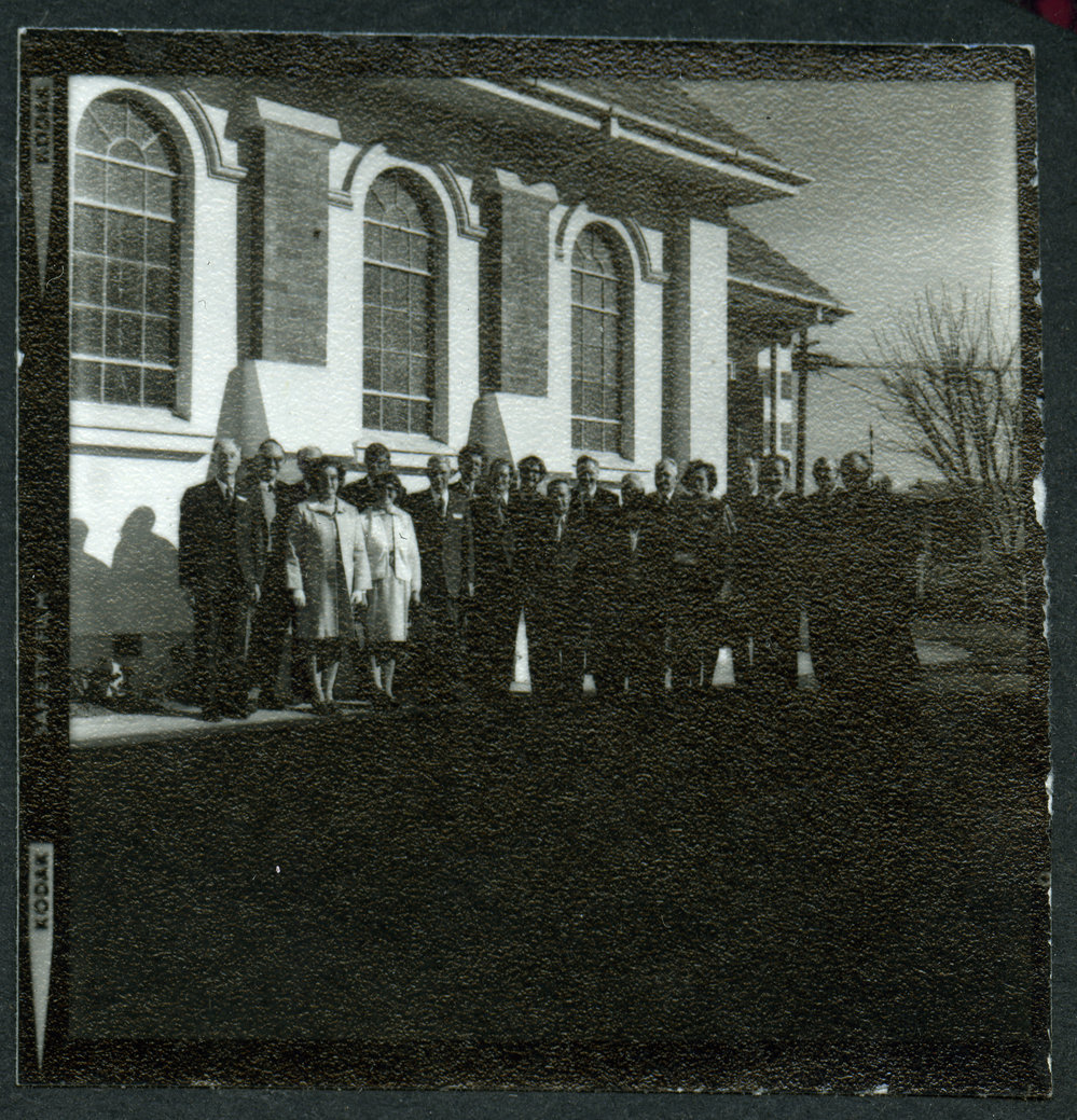 Office-bearers and congregation from John Knox College, Rangiora, celebrating their centenary, 1972
