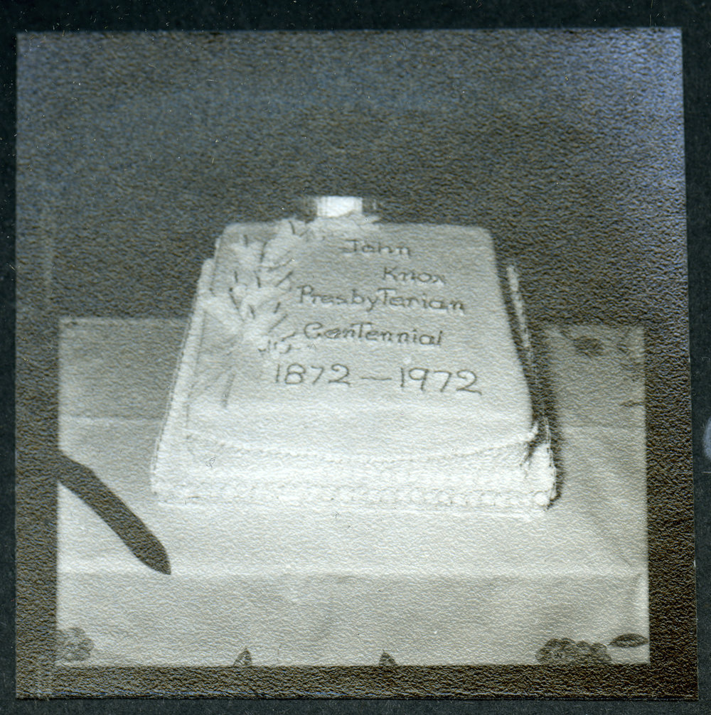 John Knox Church centennial cake, 1972