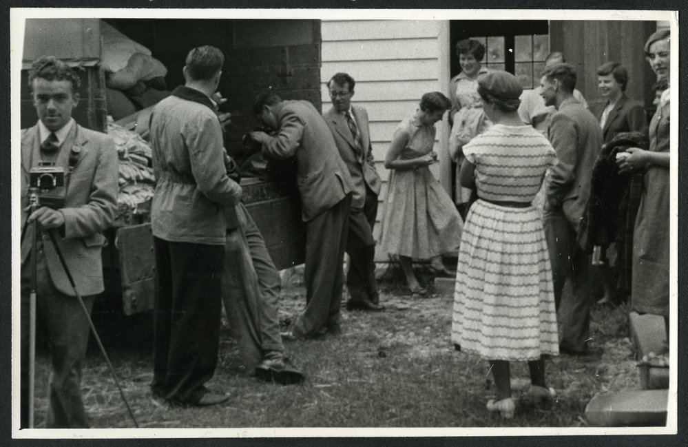 Knox Youth Fellowship at Peel Forest during study weekend, 1955