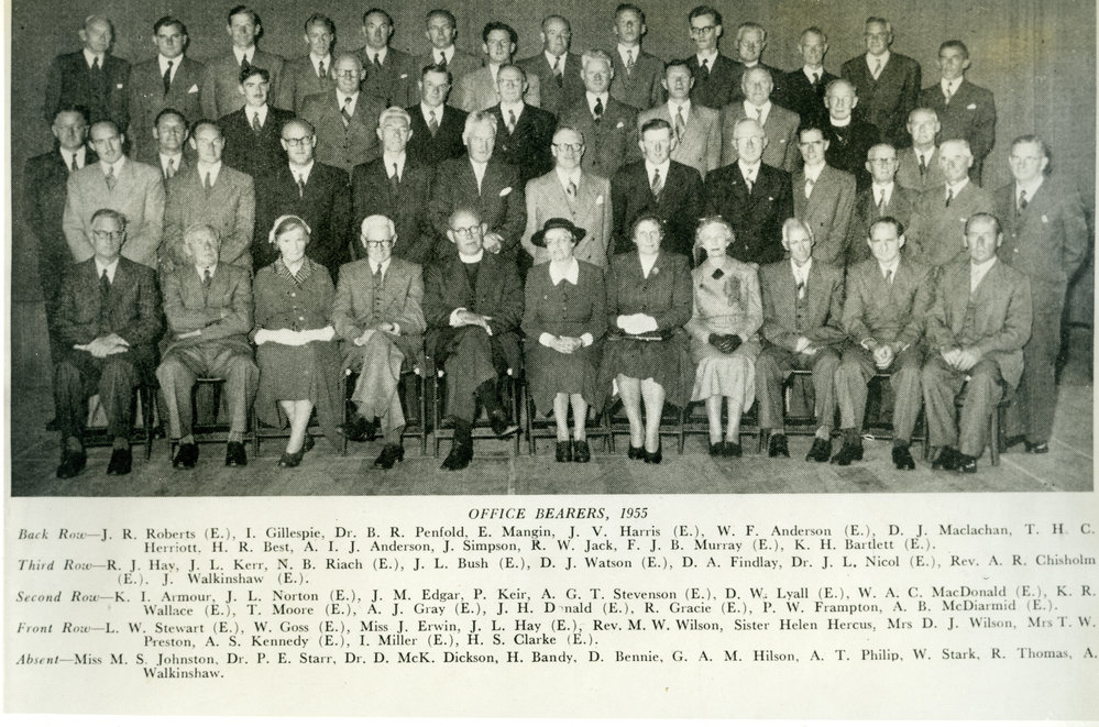 Office-Bearers, Knox Church, Christchurch, 1955