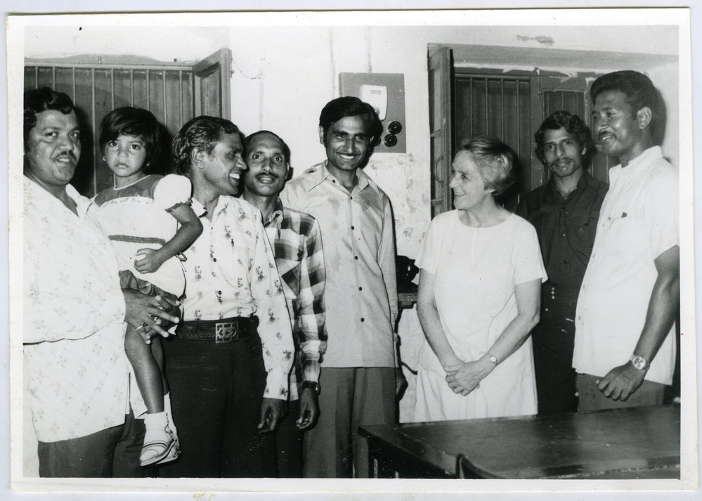 Beryl Howie and unidentified men (perhaps husbands of patients), Ludhiana