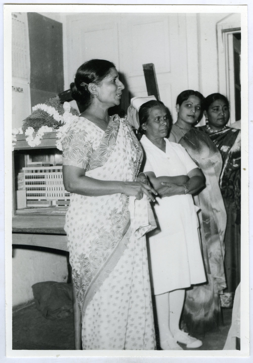 Unidentified Indian woman gives a speech at Beryl Howie's farewell, Christian Medical College and Hospital, Ludhiana