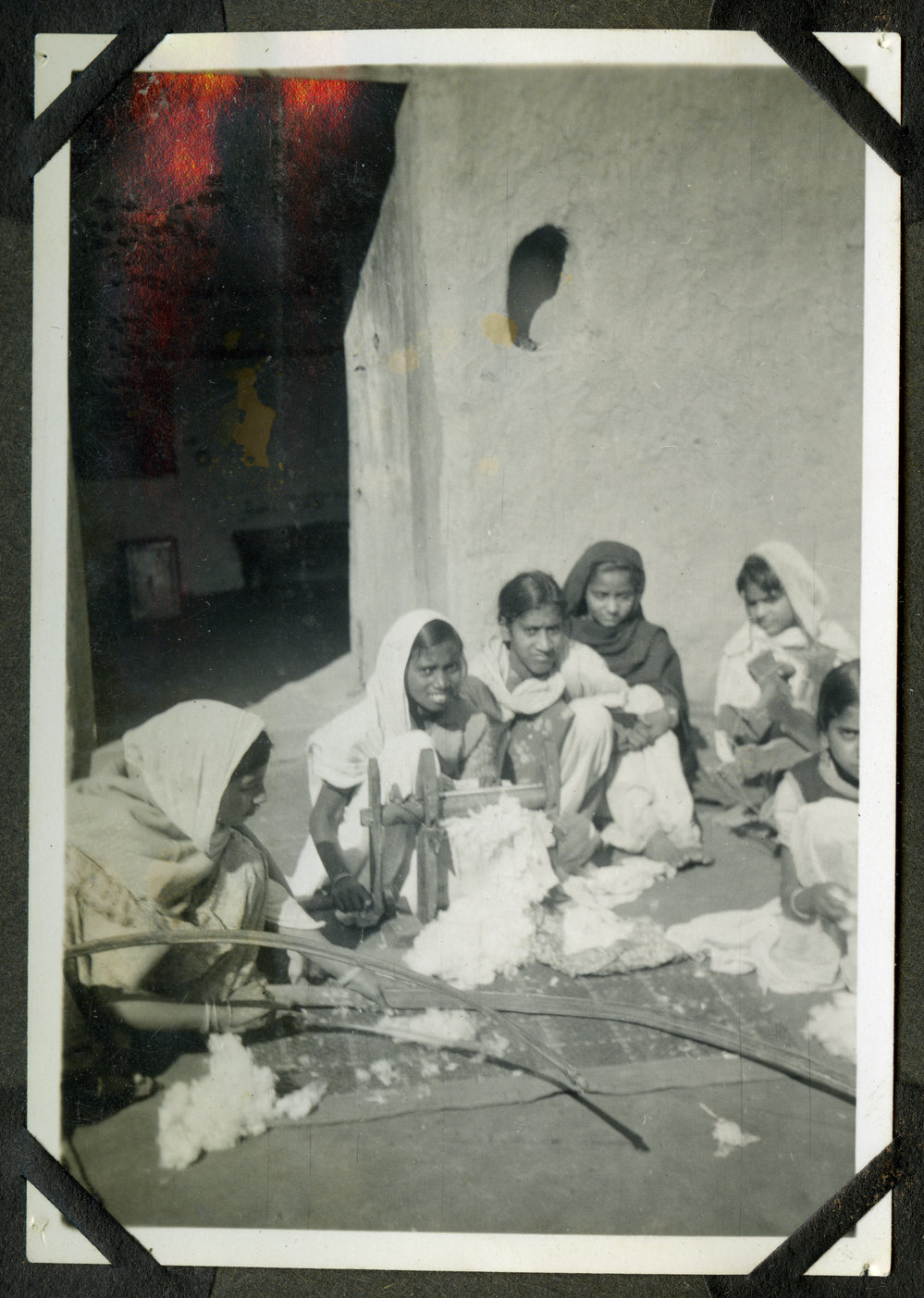 "Removing seeds from cotton," Jagadhri Girls' School, spinning classes, 1941