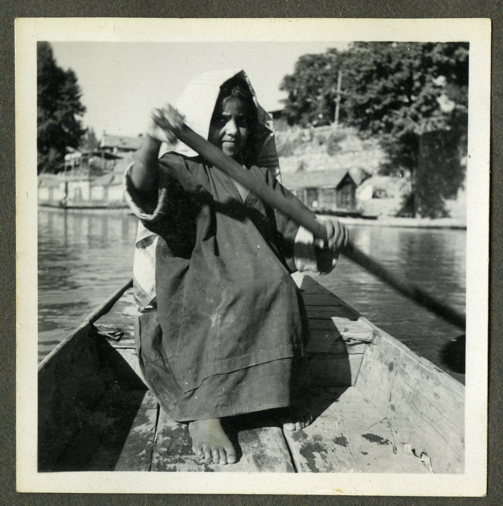 "Kashmir Types," an unidentified woman rows