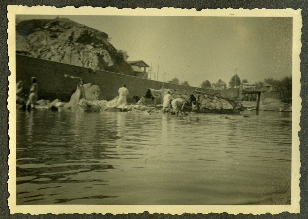 "Kashmir: Washerwomen at work"