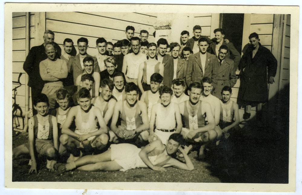 "Club group, Seatoun, 1947," Presbyterian Harrier Club - Wellington