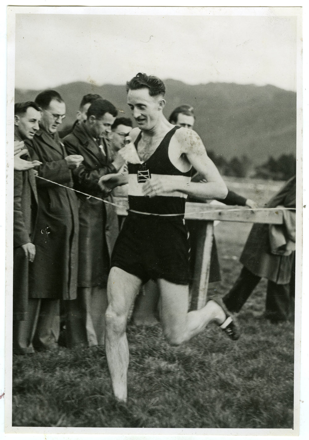 "Jack Reid and George Roberton with Don Thompson - Officials at Wellington Provincial Champs, 1947," Presbyterian Harrier Club - Wellington