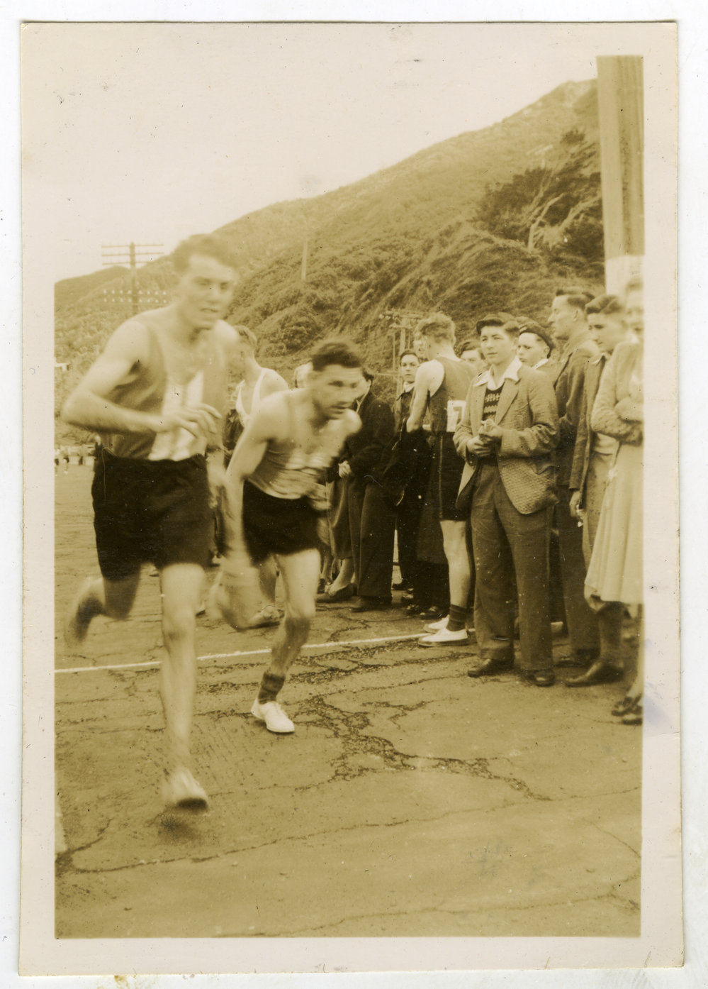 "Bob Barbour and Hugh Walls - Petone, 1948, " Presbyterian Harrier Club, Wellington