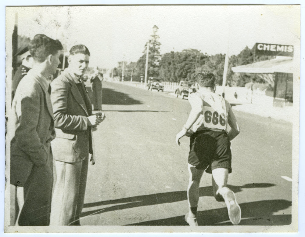 "Rear view of Hugh Walls!" Relay Race, 1949, Presbyterian Harrier Club - Wellington 