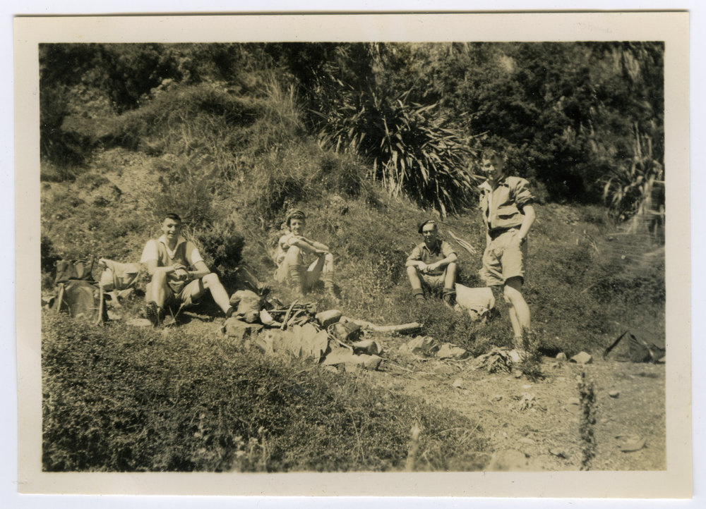 "Morning tea!" Tramp to Pencarrow - December 1949, Presbyterian Harrier Club - Wellington