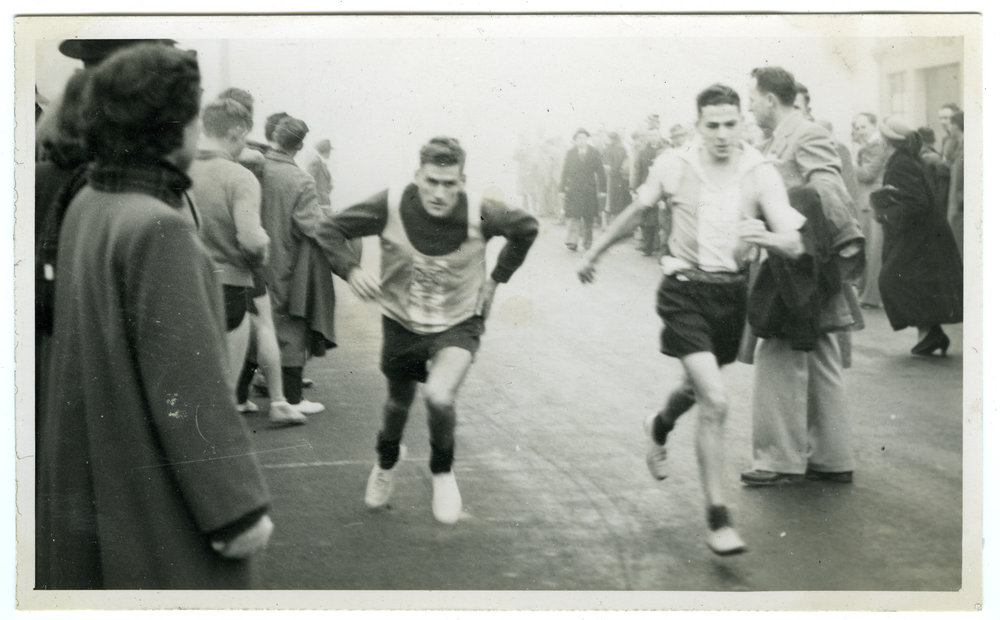 "Bob Reid (starting), Eddie Smith (Finishing)," 1951 Presbyterian Harrier Club - Wellington
