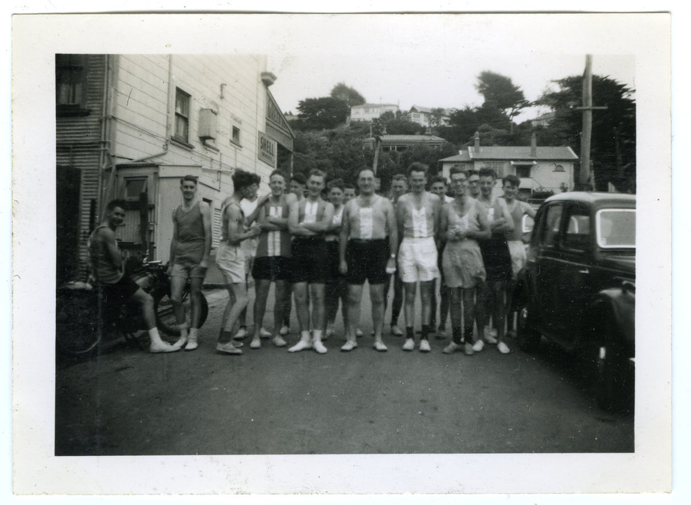 "Gentlemen of the slow pack, Wadestown, 1953," Presbyterian Harrier Club - Wellington