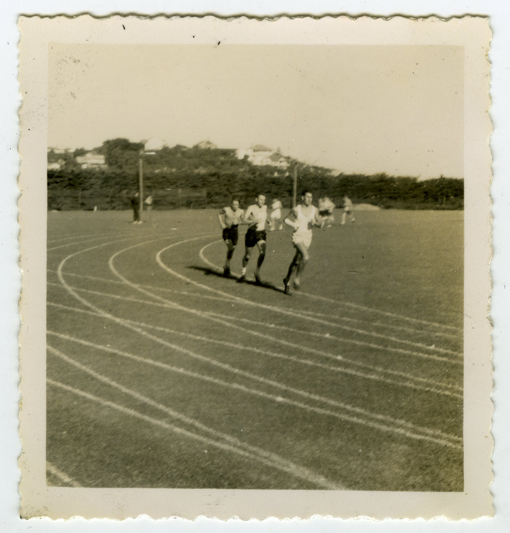 "Harriers in action at B. C. Sports, 1955," Presbyterian Harrier Club - Wellington