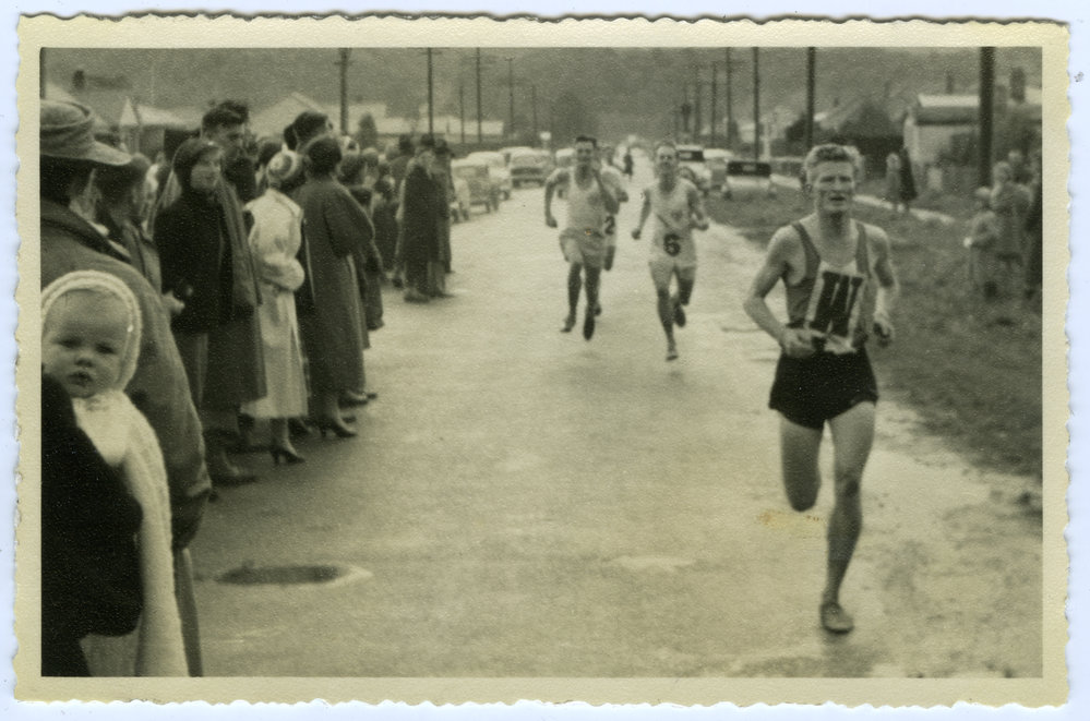 "Norm Wilcox (20th) finishing ahead of some of the Timaru boys," Presbyterian Harrier Club - Wellington