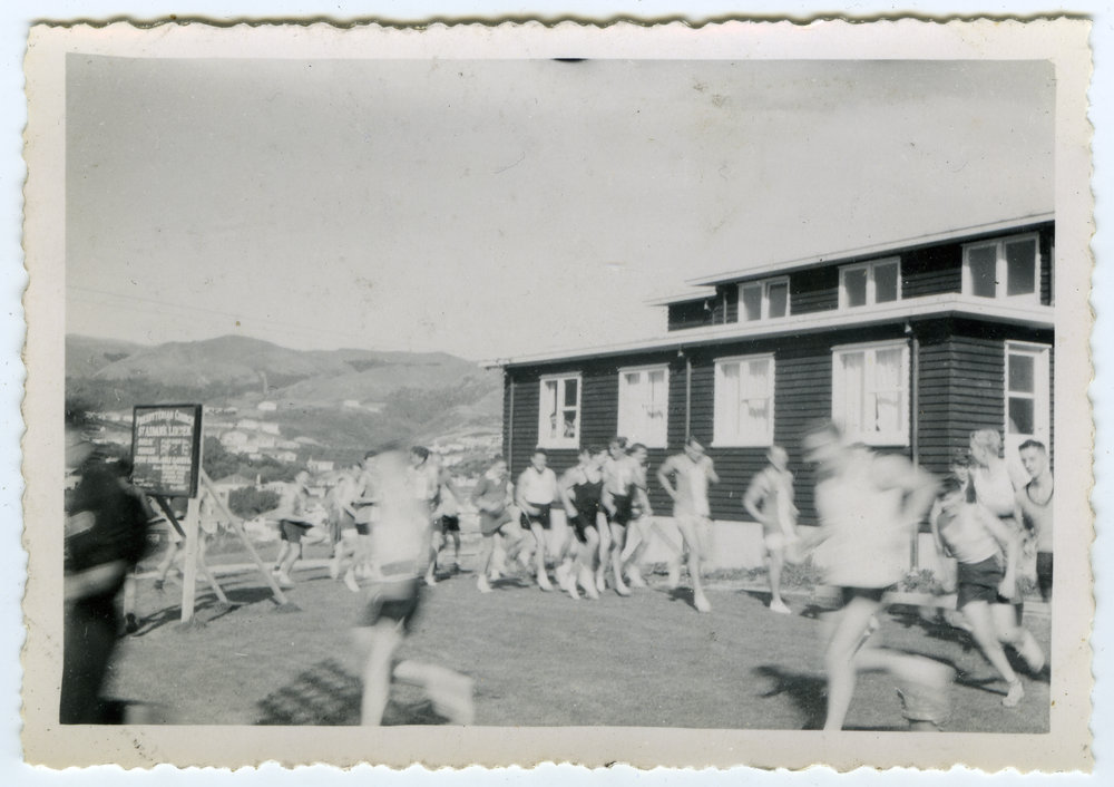 "Warming up, Linden," Presbyterian Harrier Club - Wellington