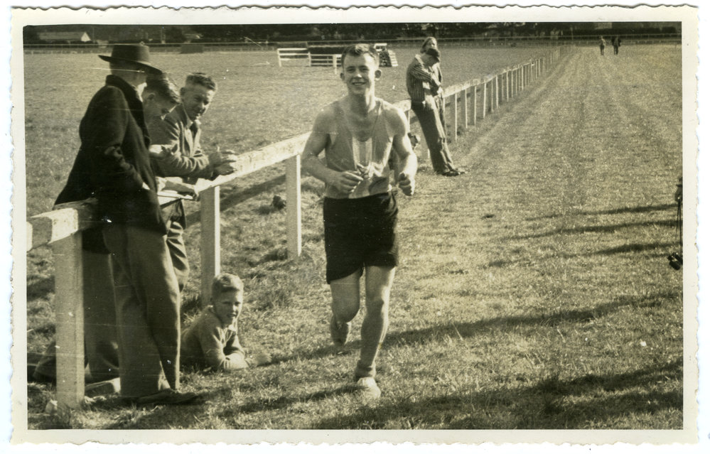 "Miller Jeromson finishing," 20 Mile Olympic Gold Cup, Trentham, Presbyterian Harrier Club - Wellington