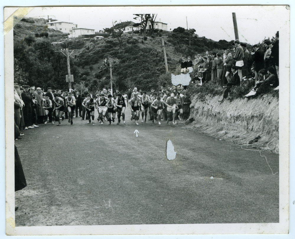 "Senior start, Shaw Baton Relay, Johnsonville, 1960," Presbyterian Harrier Club - Wellington