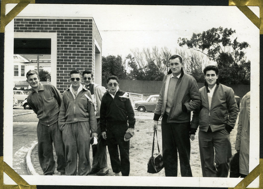 "Vince Dunbar in the mud," St. Andrew's Trophy, 1960, Presbyterian Harrier Club - Wellington