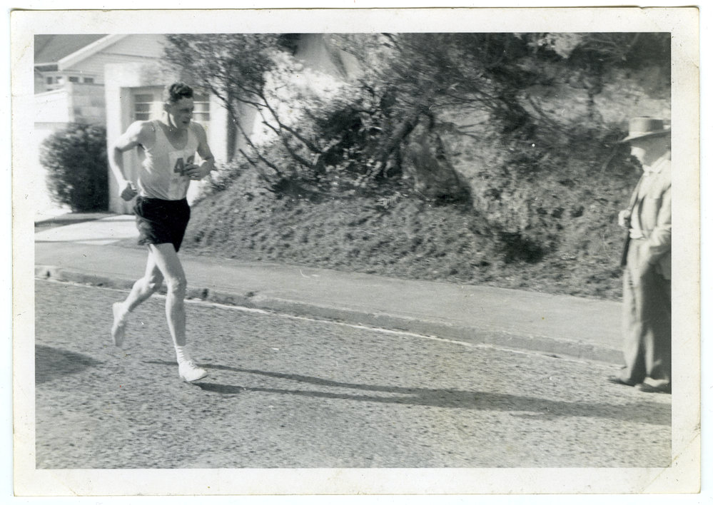 "His last effort: Club Coach, Dave Bridgeman," Martin Shield, Karori, 1961, Presbyterian Harrier Club - Wellington