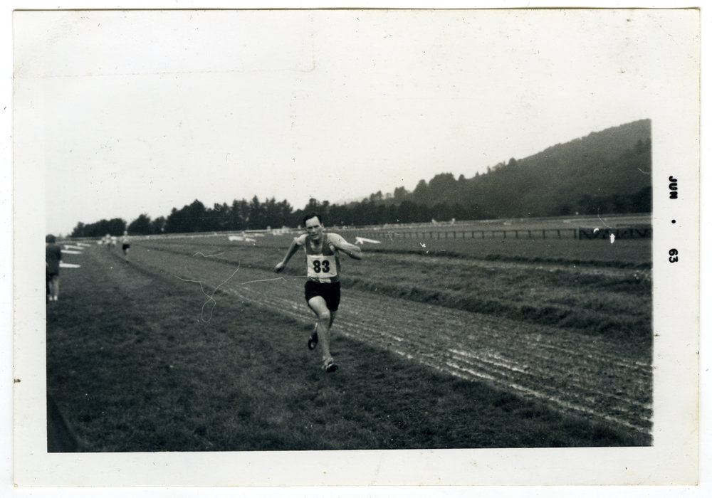 "Les Webb, looking determined, finished 12th," How the team looked when they finish, St, Andrew's Trophy Race, Hutt Valley, 1963, Presbyterian Harrier Club - Wellington
