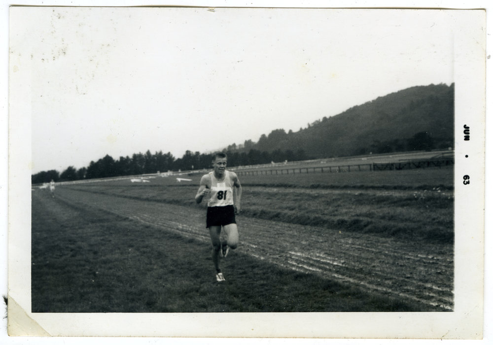 "Don't look so sleepy Heinz Oettli! (Finishing 3rd), How the team looked when they finished," St. Andrew's Trophy Race, Hutt Valley, 1963, Presbyterian Harrier Club - Wellington