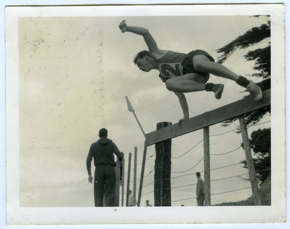 "Dave Jenkins shows how he gets over fences in Junior Shaw Baton," Presbyterian Harrier Club - Wellington