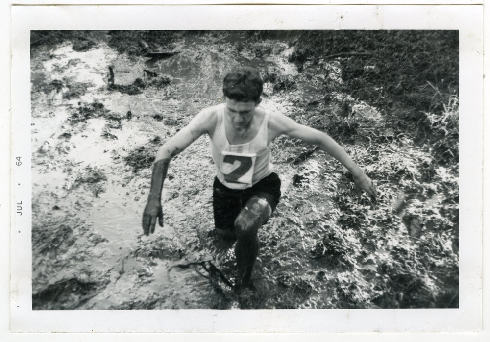 "Mud, glorious mud.... That's not a glove Roger Morrell is wearing," Dorne Cup, Trentham 1964, Presbyterian Harrier Club, Wellington 