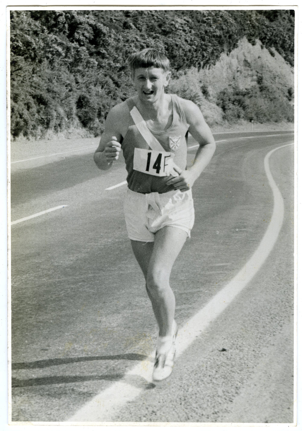 "Albert Pledger puffing up the Rimutakas in the 1969 Relay," Presbyterian Harrier Club - Wellington