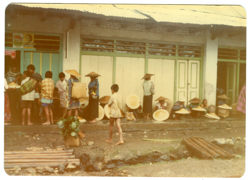 A Stall for the Sale of Bamboo Hats in Rantepao Market