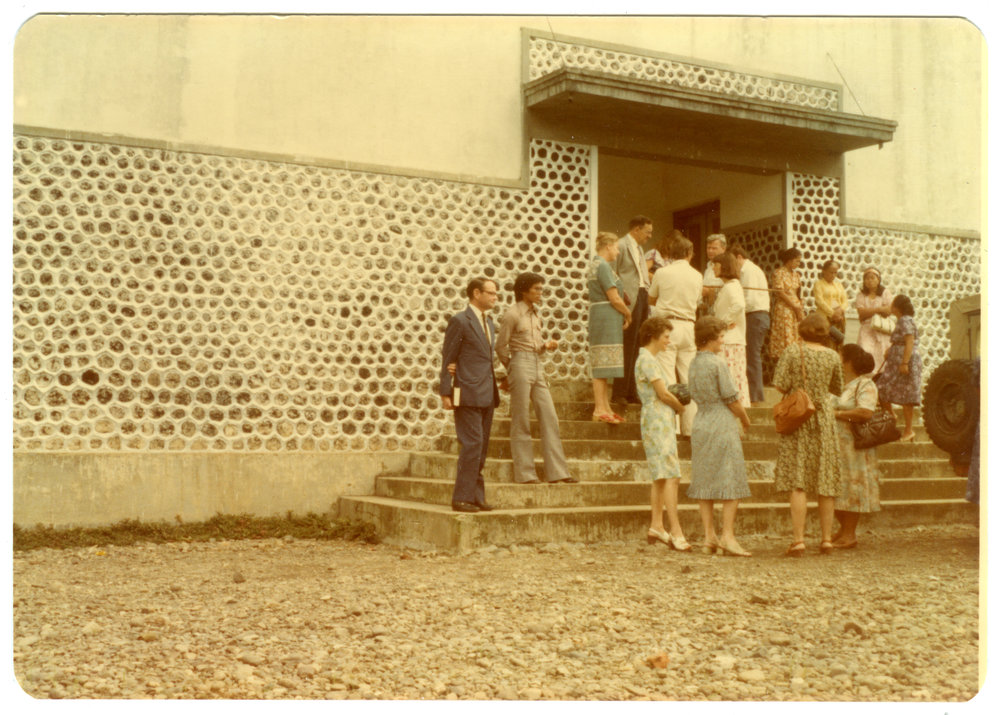 Group Outside Central Toraja Church in Rantepao