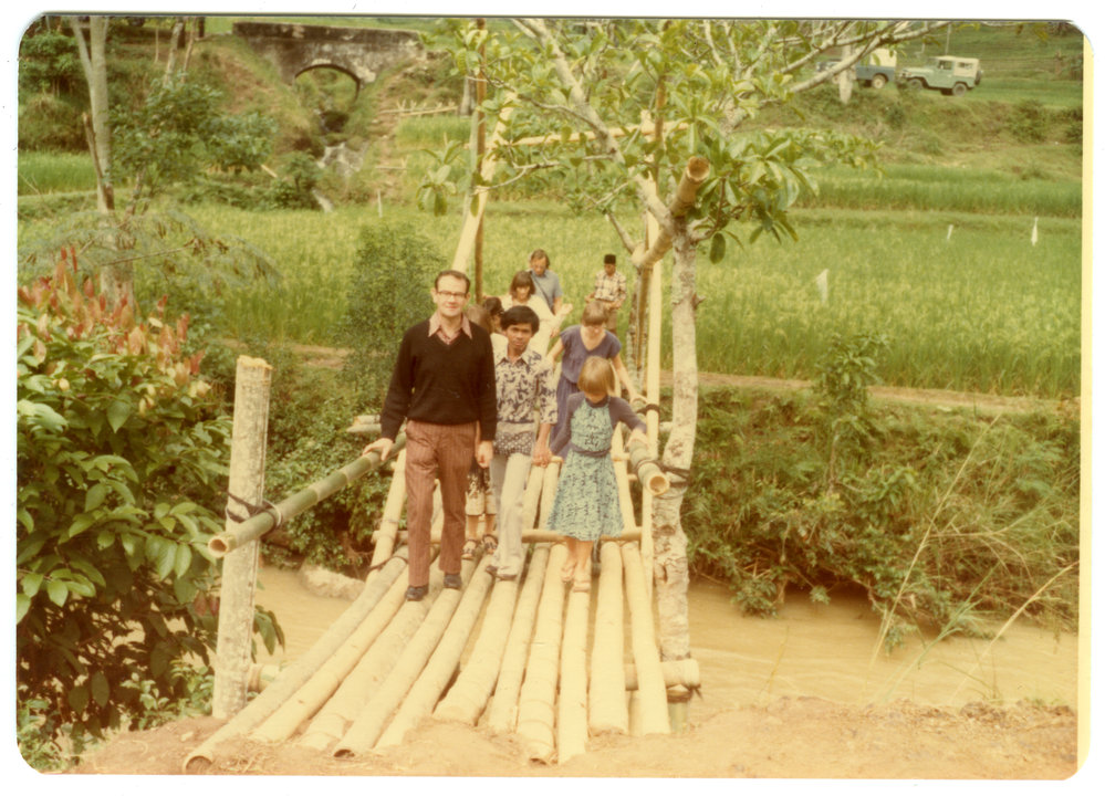 Group Crossing a Temporary Brdge