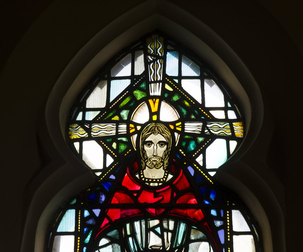 Kaikorai stained glass Christ