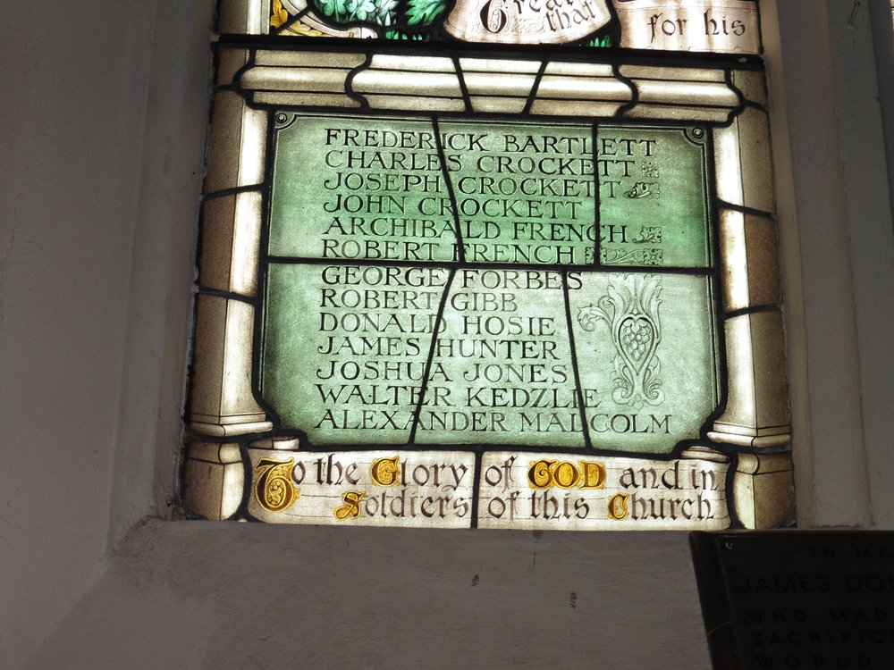 Detail of War Memorial window, Kaikorai Church