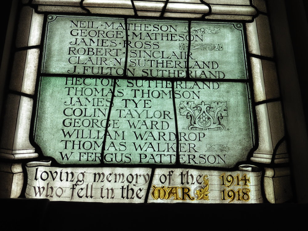 Detail of War Memorial window, Kaikorai Church