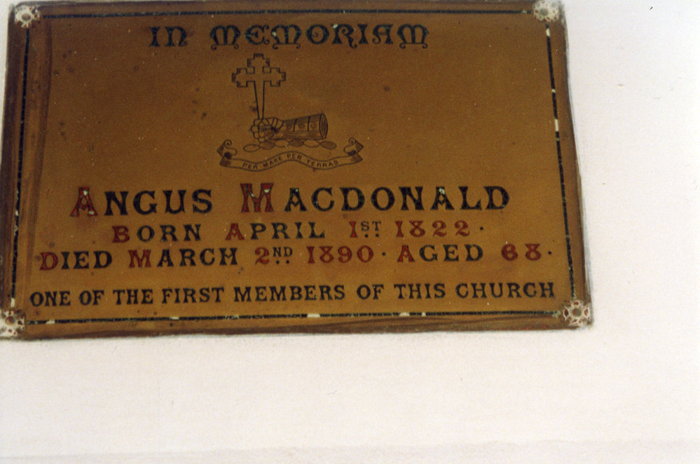 Plaque in Geraldine Church