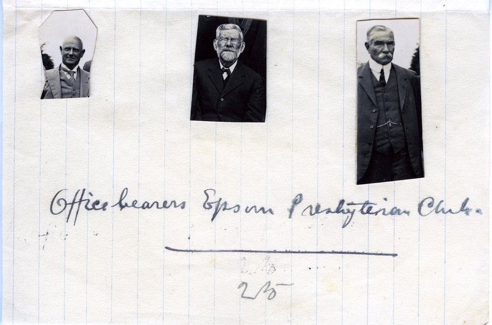 Office-Bearers Of Epsom Presbyterian Church.