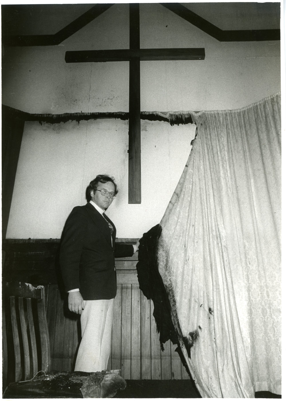 Fire damage to First Church, Hamilton