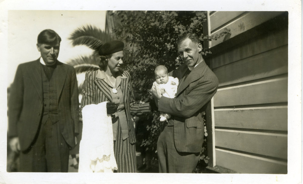 Rev. A. Miller with Mrs. J. Miller and Baby